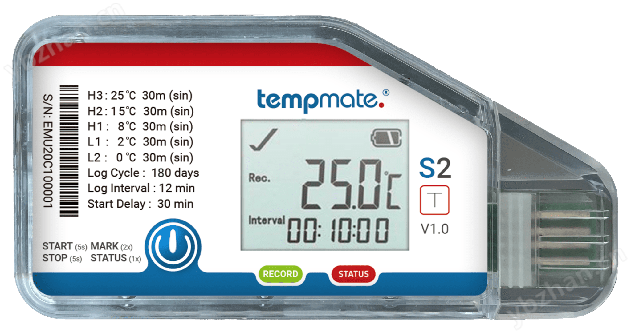 TempMate S2系列一次性温湿度记录仪