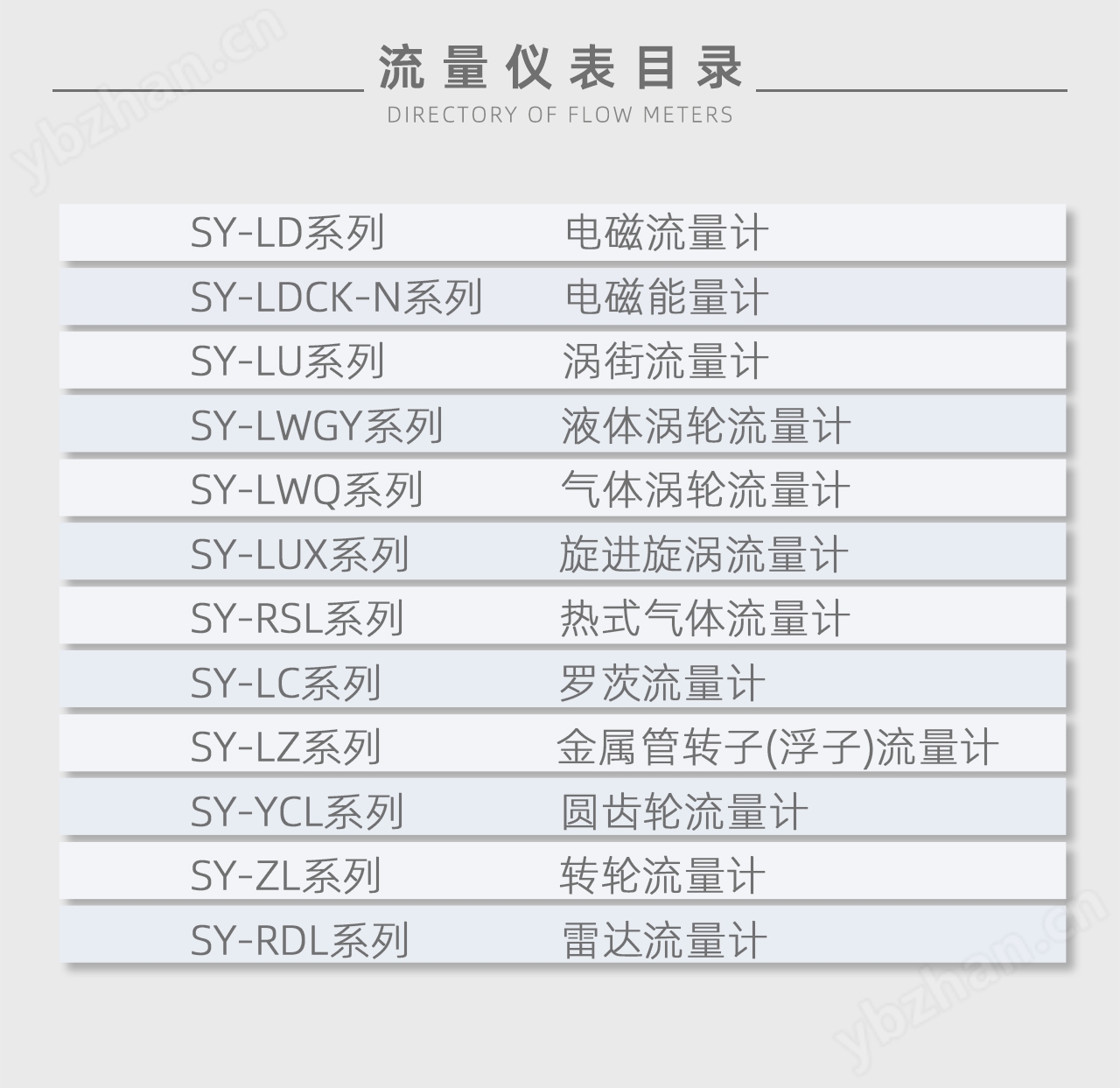 上儀集團(tuán)流量?jī)x表全系列產(chǎn)品目錄展示